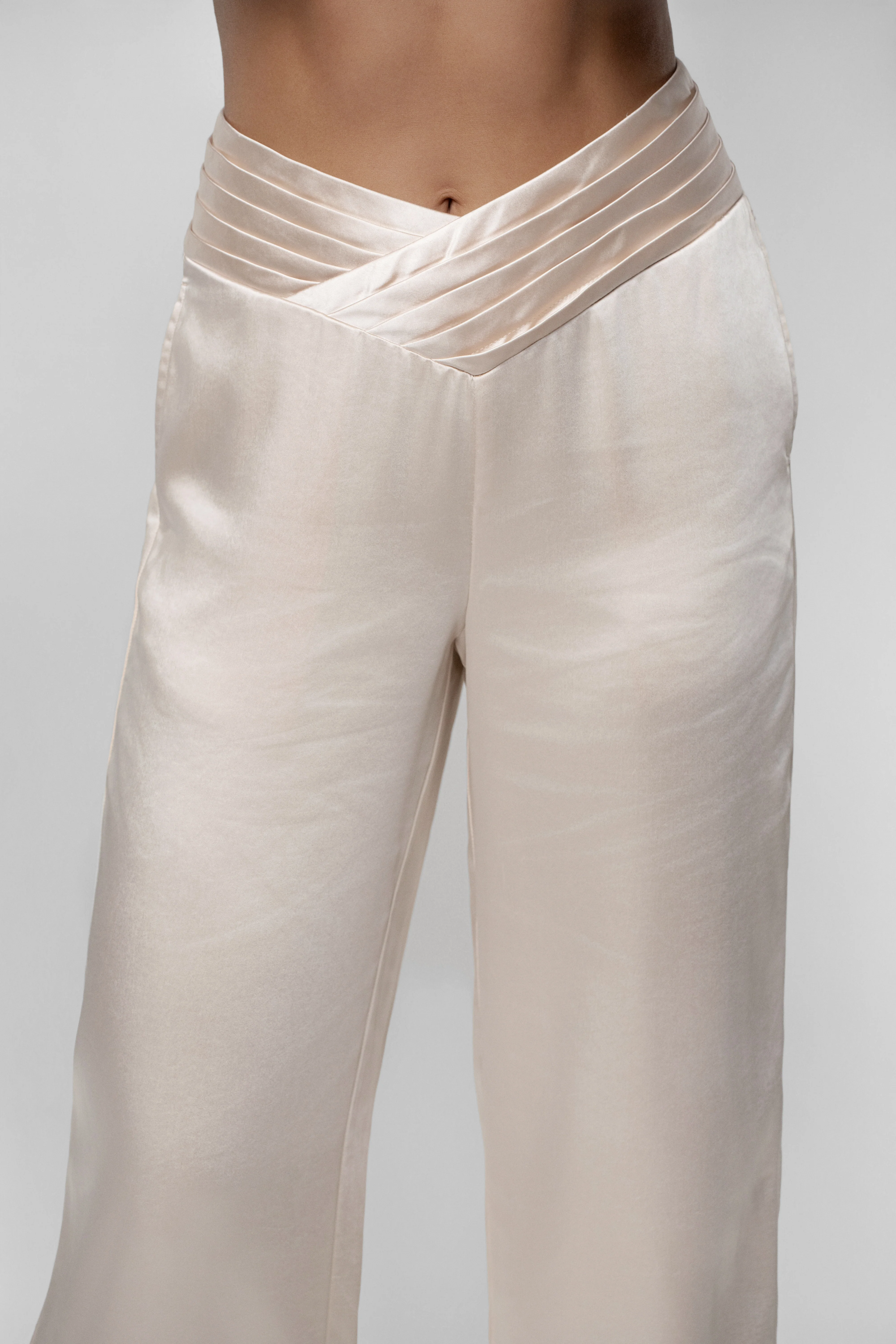 Champagne True Affection Satin Trouser