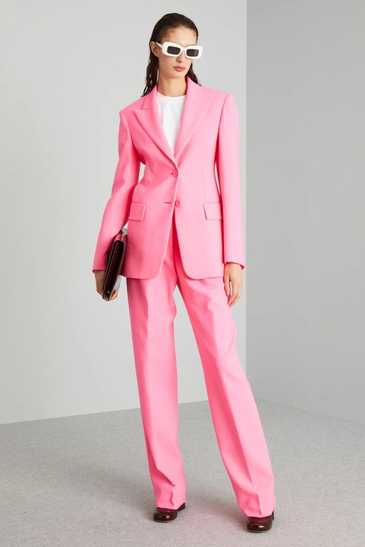 Blazer in double canvas - VIVID PINK
