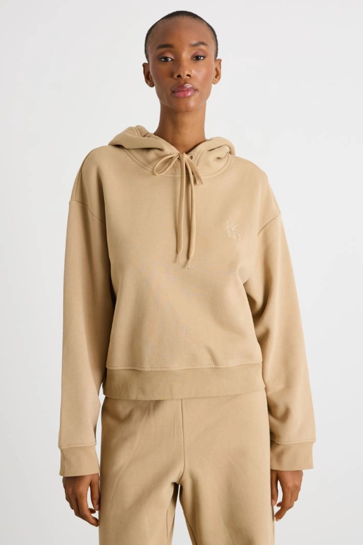 Hooded sweatshirt - CAMEL