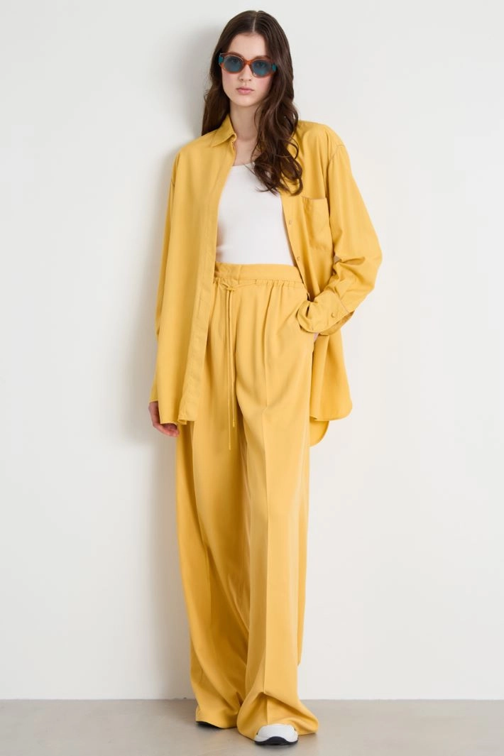 Oversize silk shirt - YELLOW
