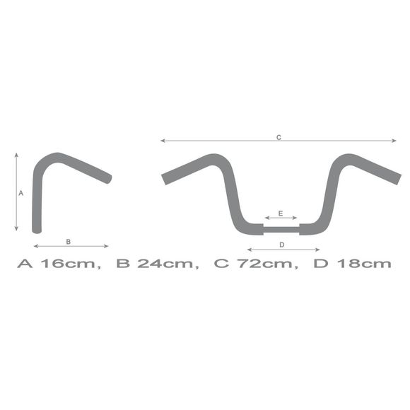 Highway Hawk Buckhorn 22 mm Universal Handlebar - GrayRef: HIG0071 / 55-243