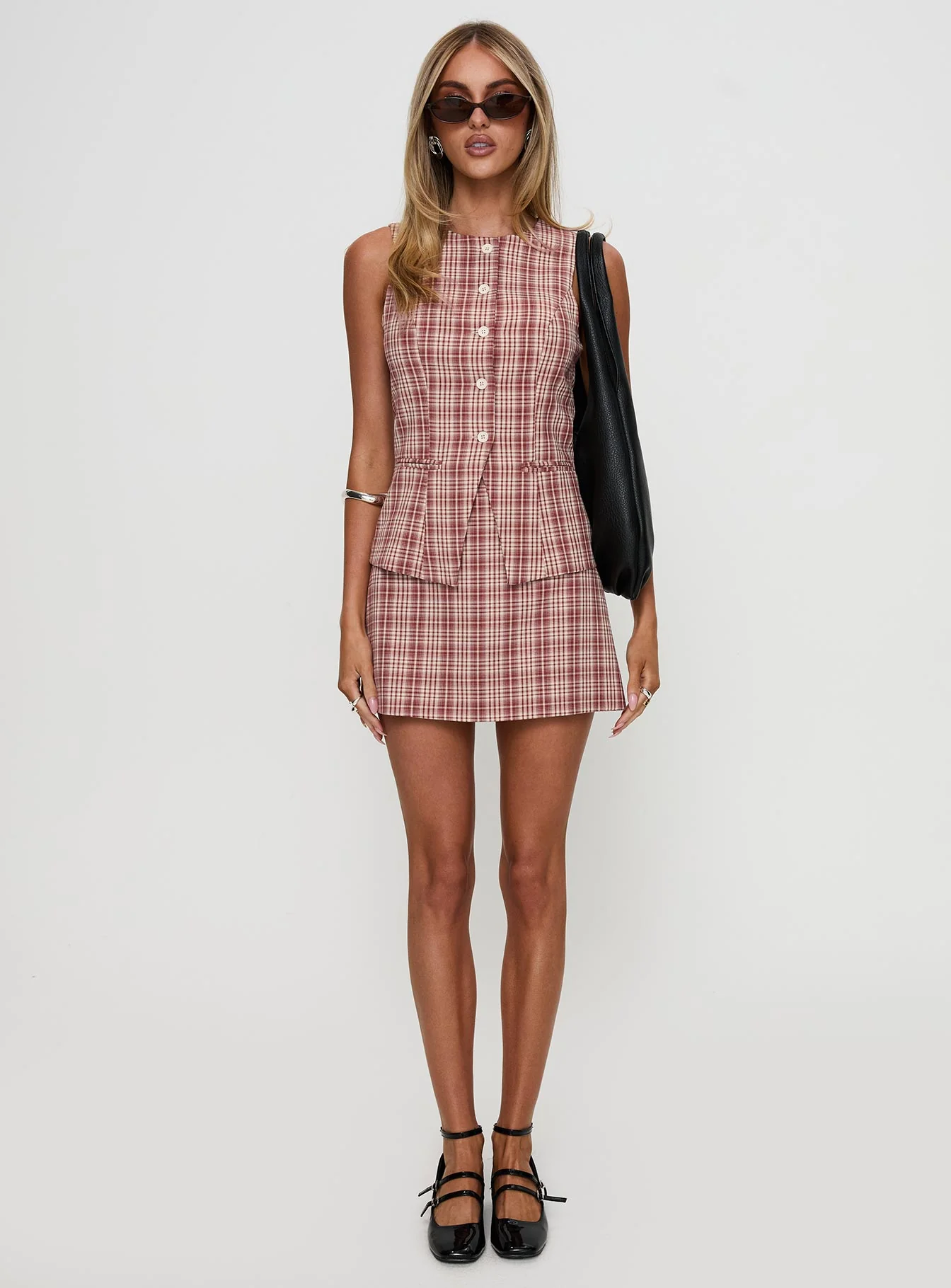 Theodosia Mini Skirt Red Check