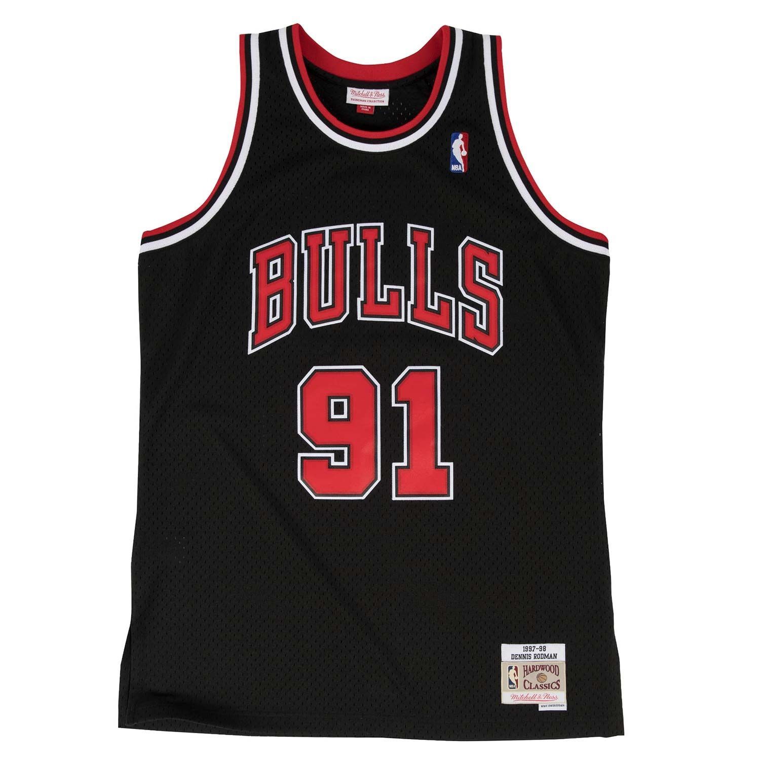 Dennis Rodman #91 Chicago Bulls 1997-98 Swingman NBA Jersey Black