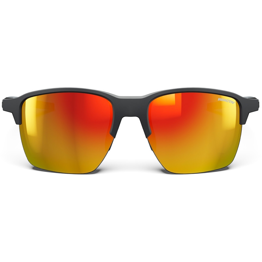 Julbo Crossline Sunglasses - Black/Shiny Black - Mulitlayer Red Reactiv 1-3 Light Amplifier