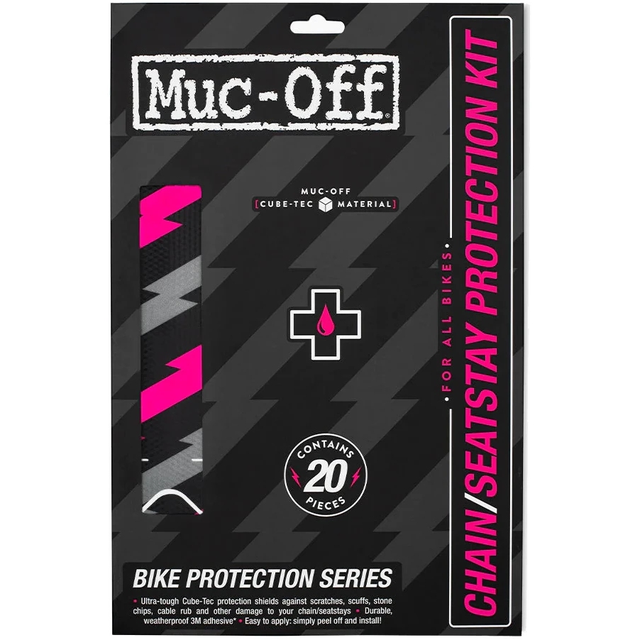 Muc-Off Chainstay Protection Kit - bolt/pink