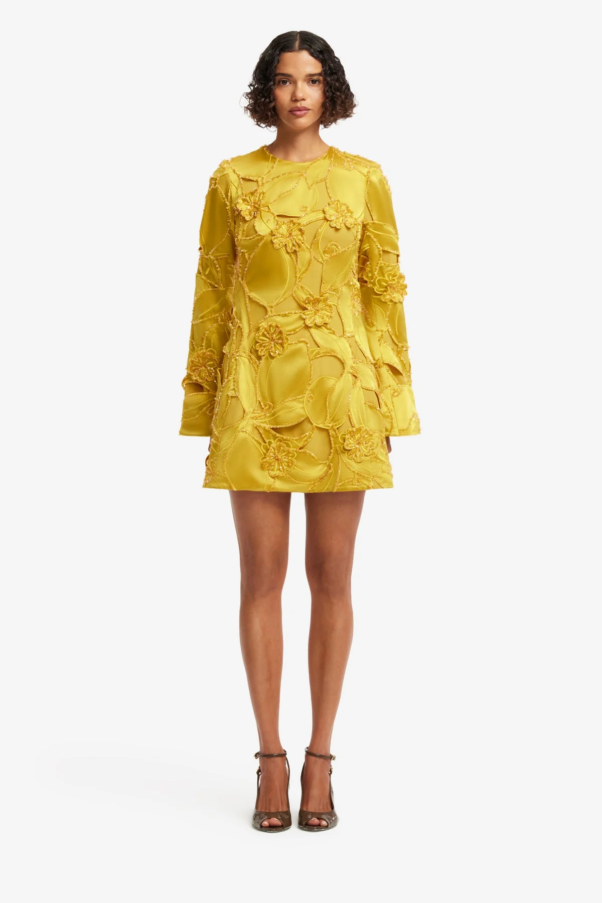 Suzanne Embellished Bell Sleeve Mini Dress - Opulence