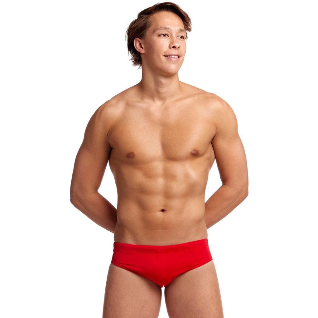 Funky Trunks Classic Eco Swim Briefs Men - Still Red