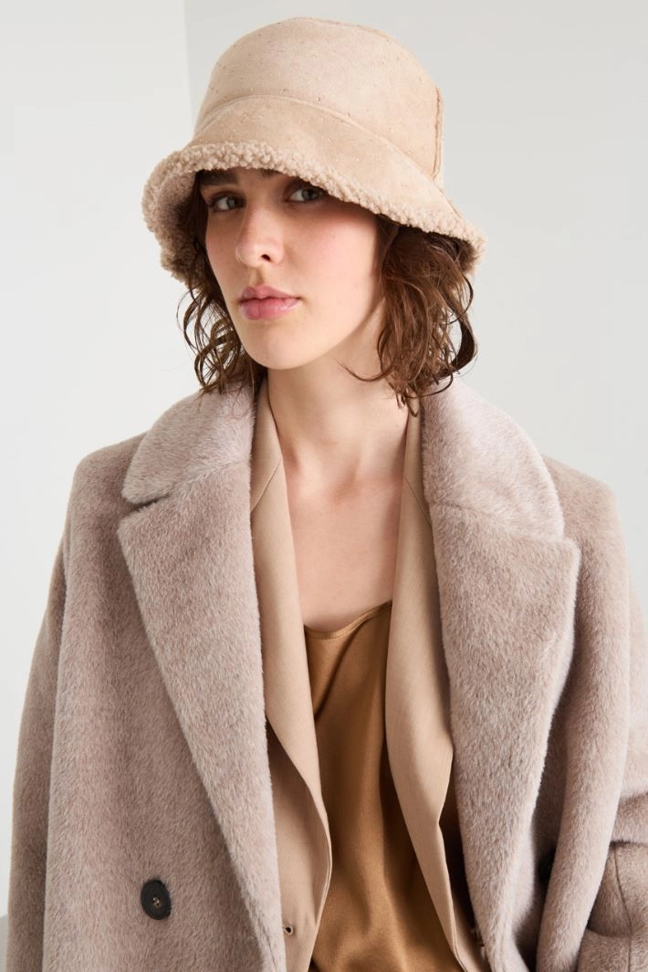 Bucket hat with rhinestones - BEIGE