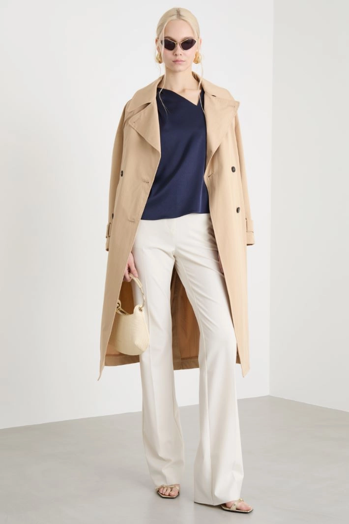 Asymmetric satin top - BLUE