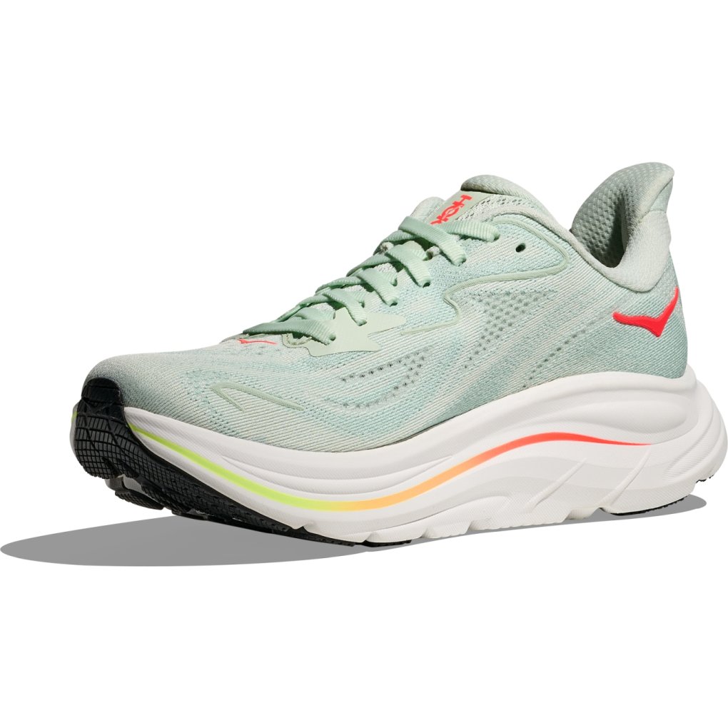 Hoka Clifton 10 Running Shoes Women - sea glass / neon flame