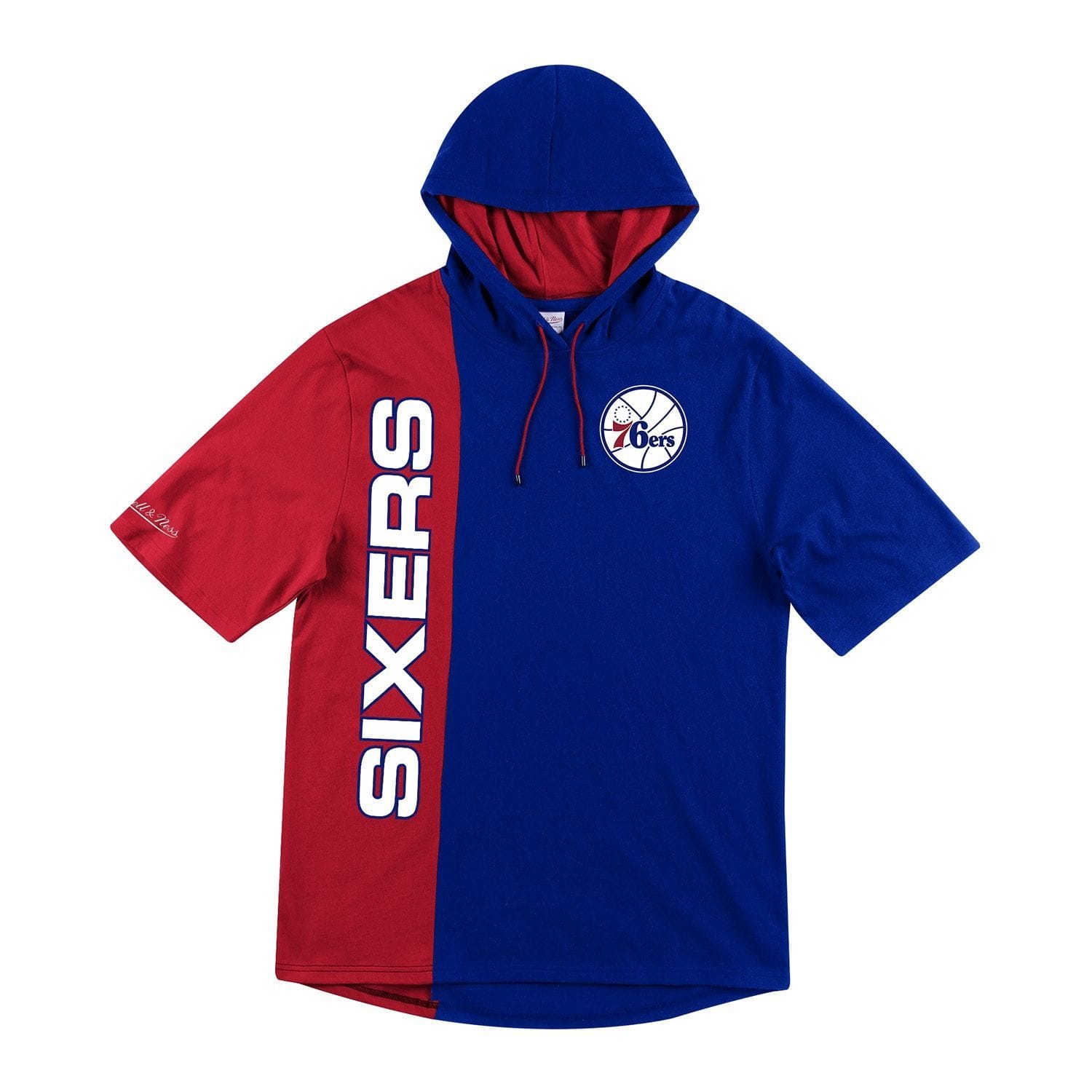 Philadelphia 76ers Split Mitchell & Ness Short Sleeve NBA Hoodie