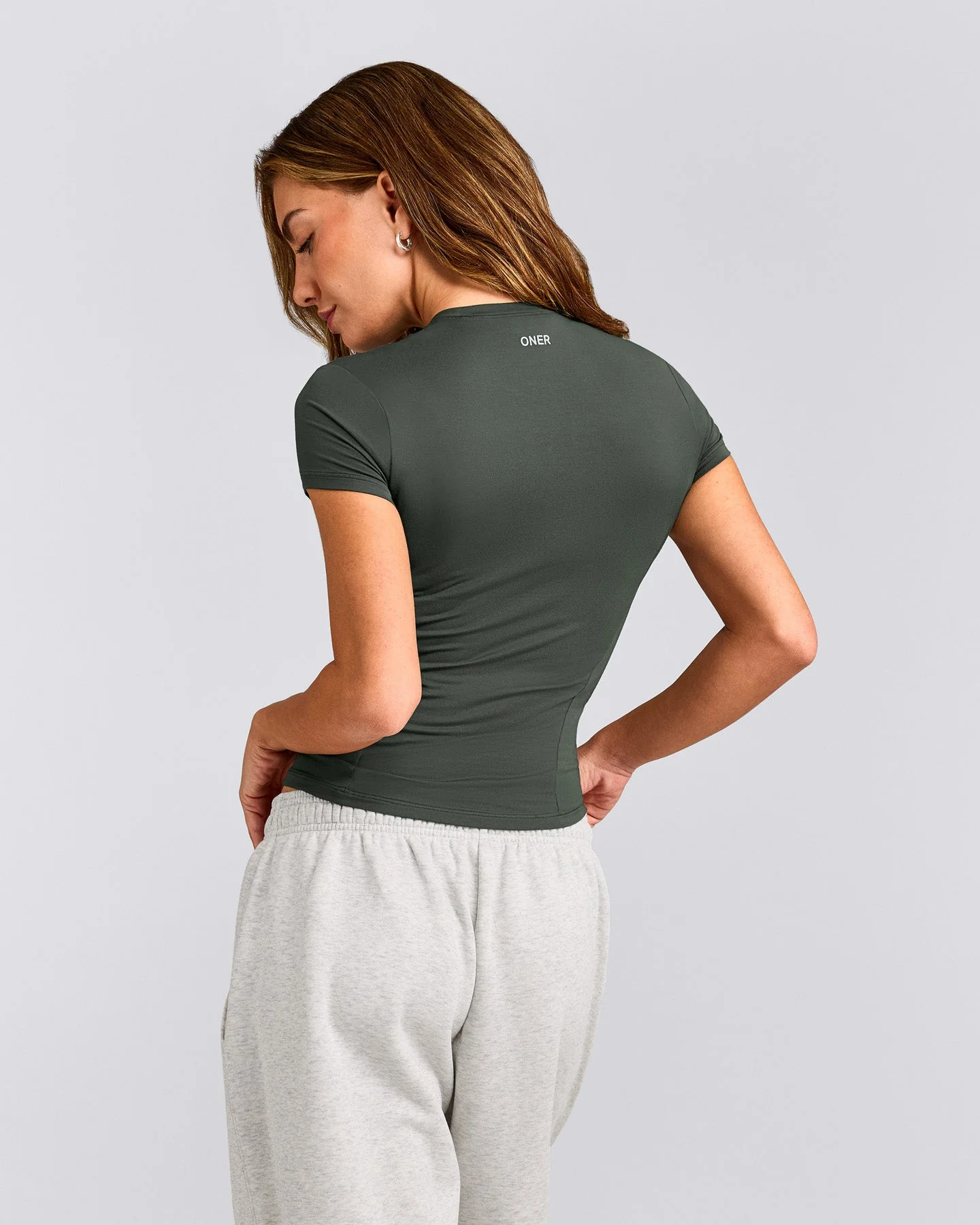 Mellow™ Motion Crew Neck Top | Dark Khaki