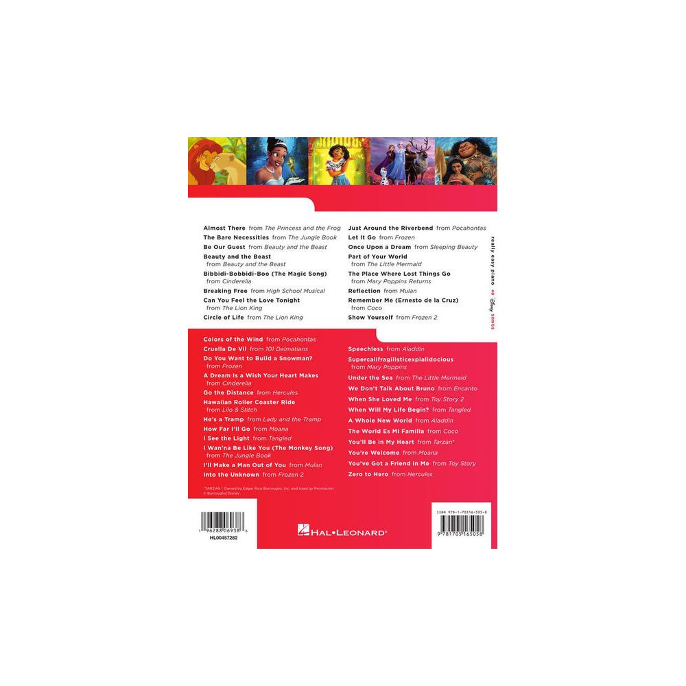 Hal Leonard Really Easy Piano Disney Songs – Thomann Ireland