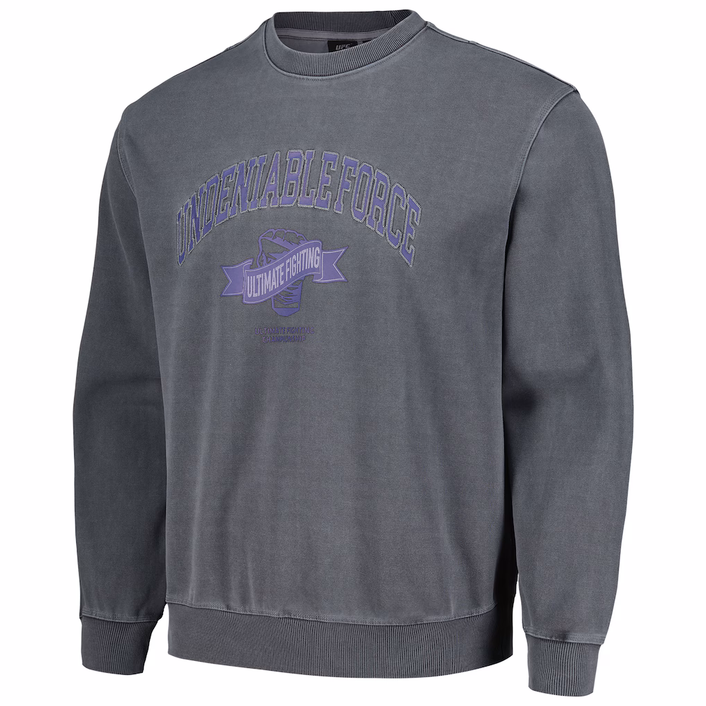 Men's UFC  Gray Undeniable Force Pullover Sweatshirt