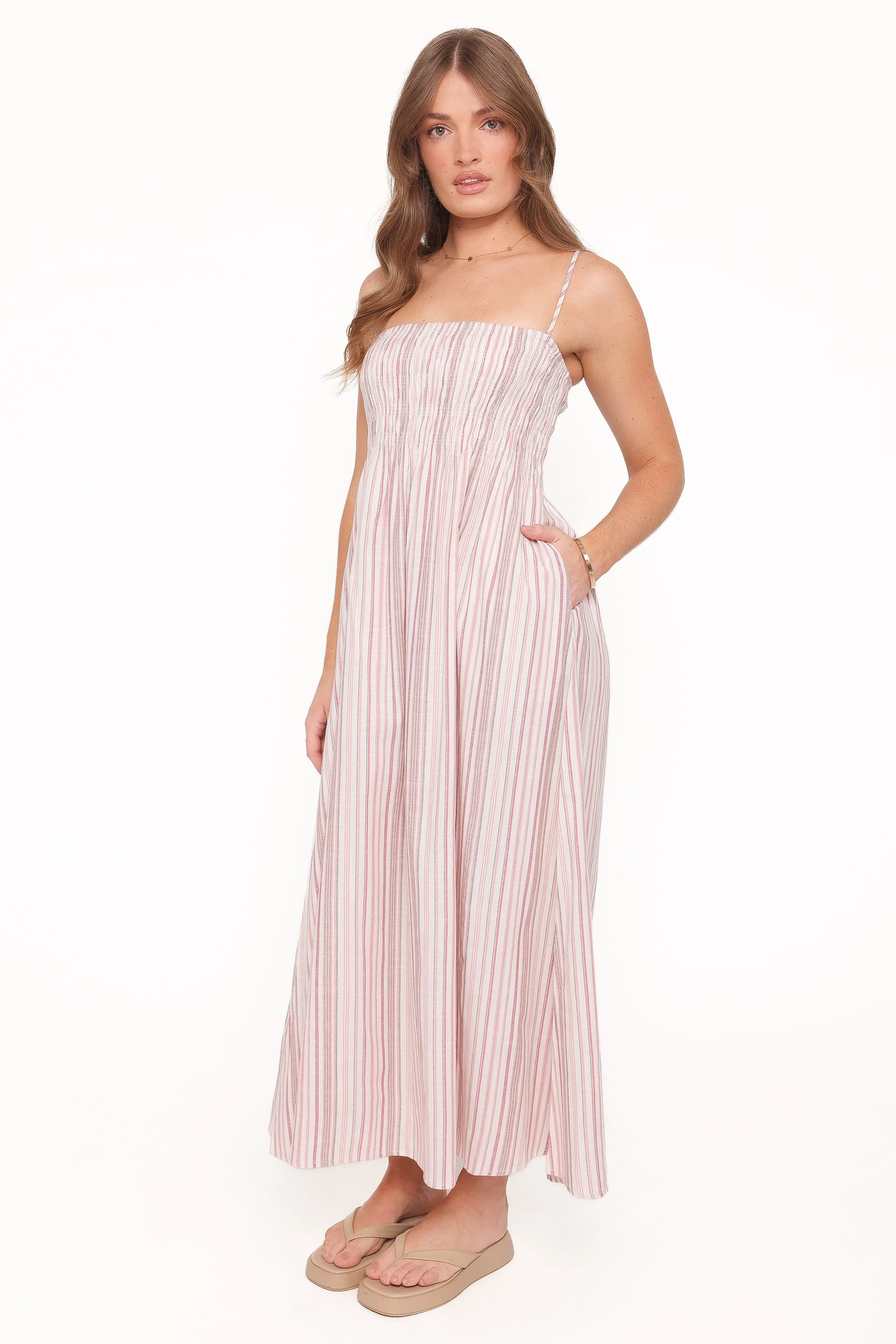 Bindy Maxi Dress - Pink Stripe