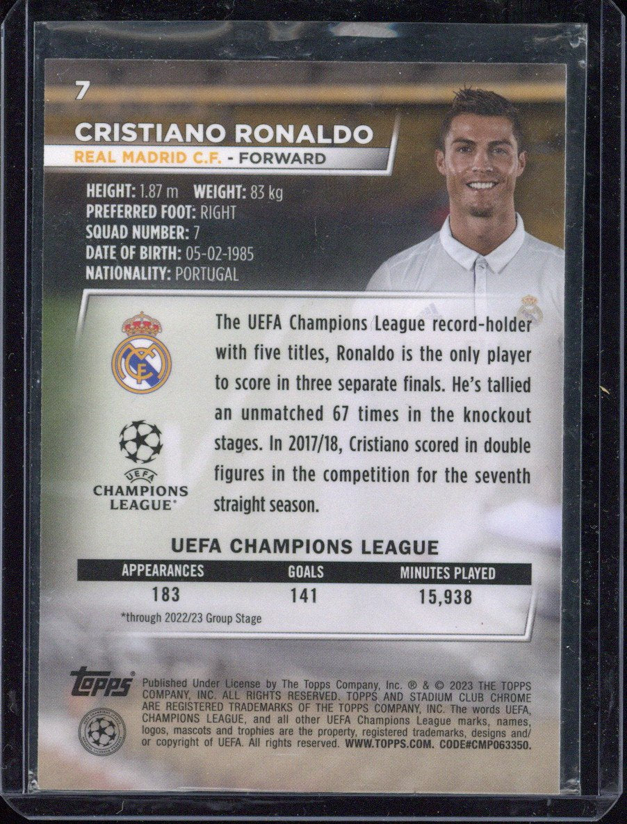 2023 Topps Stadium Chrome UCC Cristiano Ronaldo Blue Wave #7