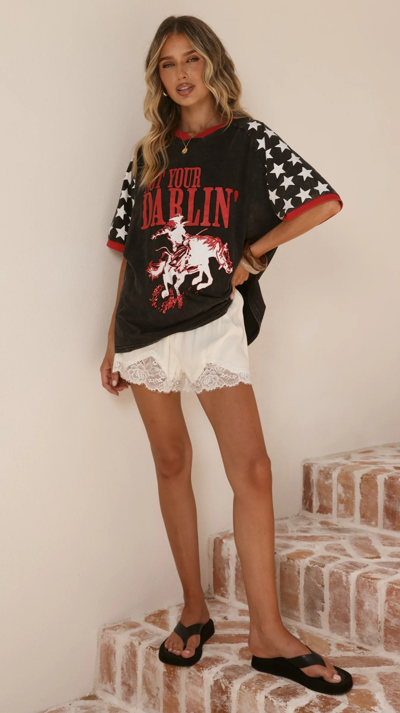 Not Your Darlin Tee - Black/Red