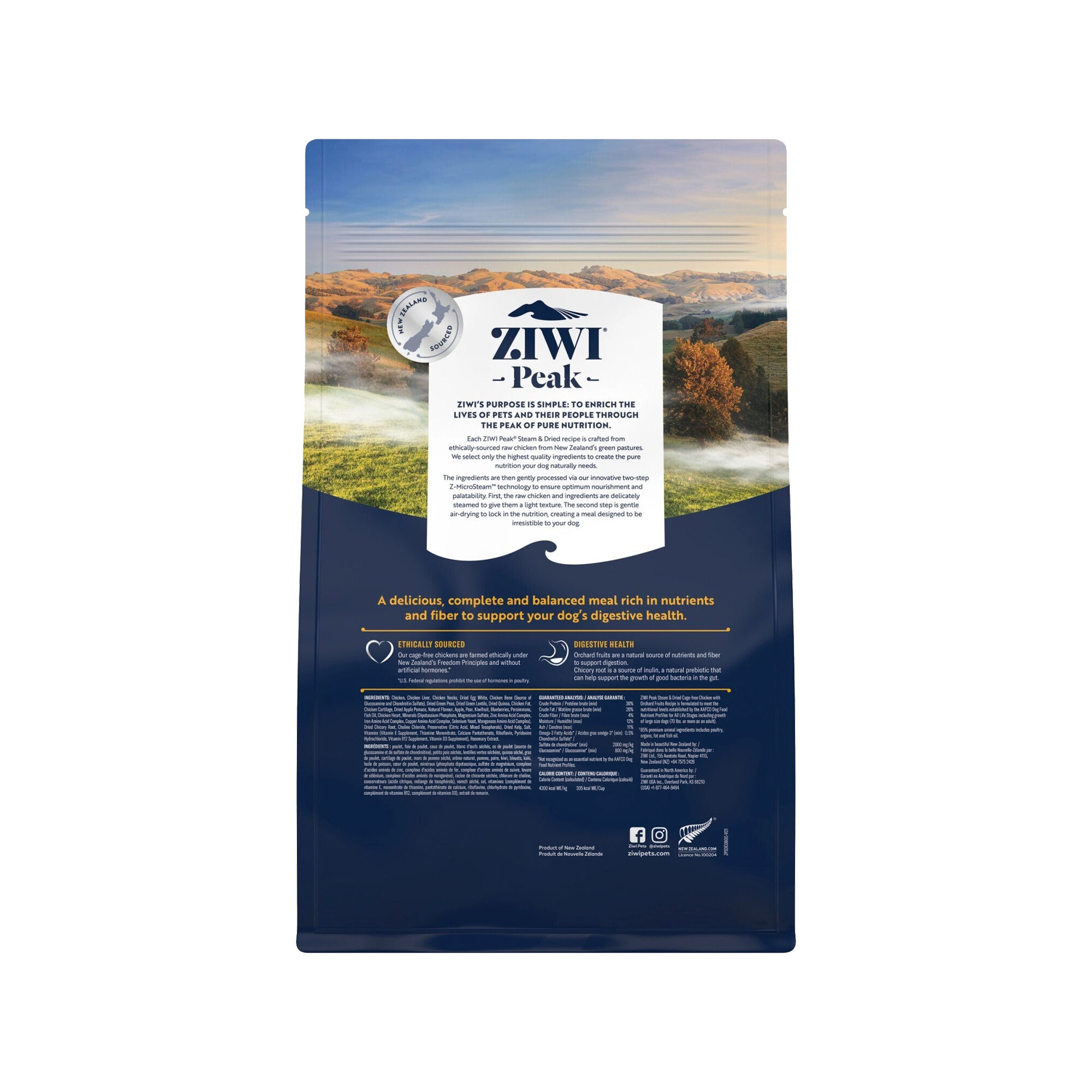 Ziwi Peak Steamed & Dried Dog Food - Chicken - 800 g
