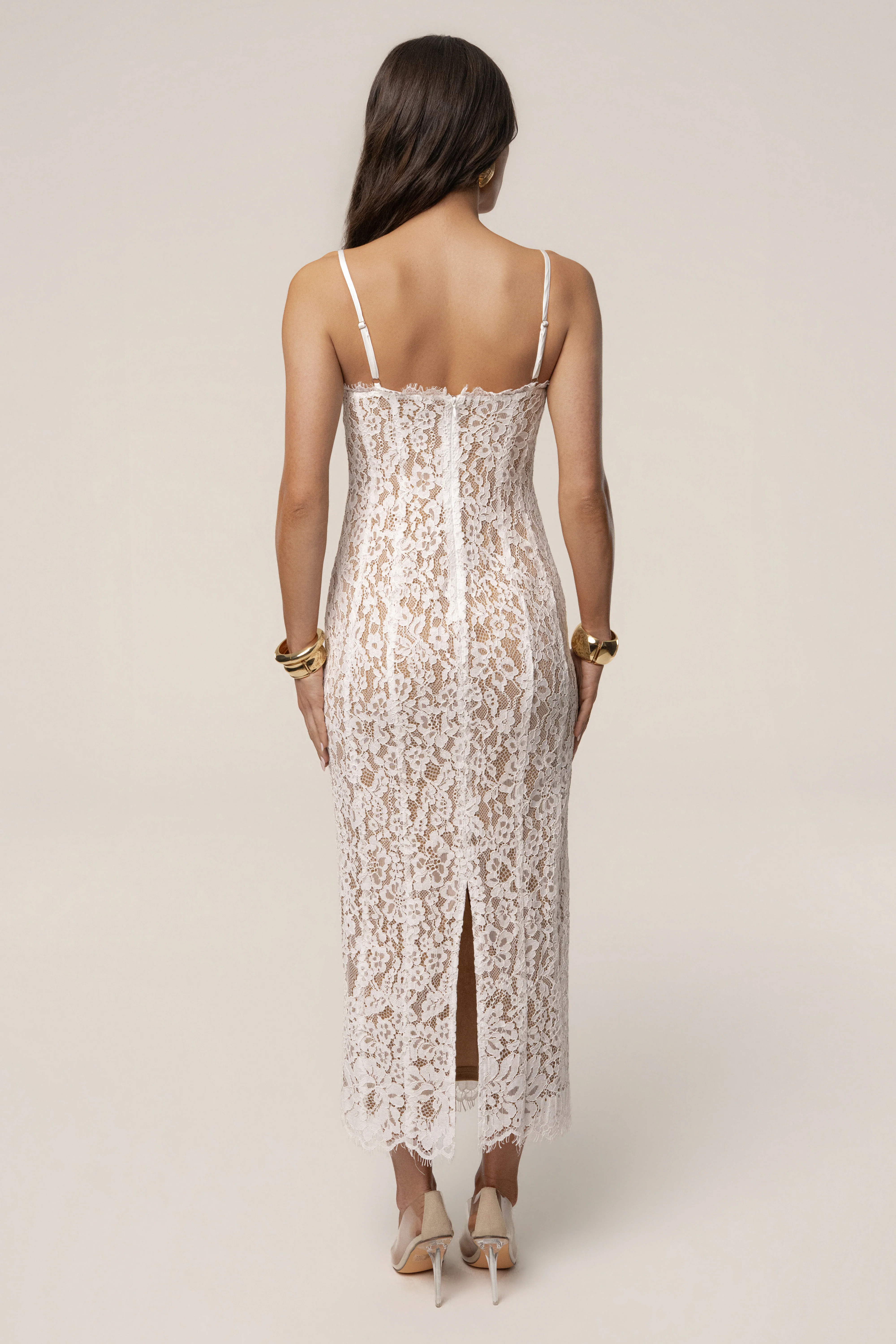 White Love Reign Lace Midi Dress