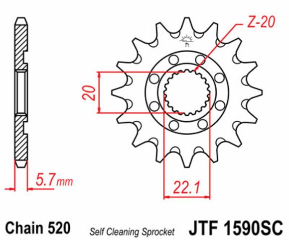 JT. anti-mud steel 1590 - 520Ref: Jtc00954A / 1074277002