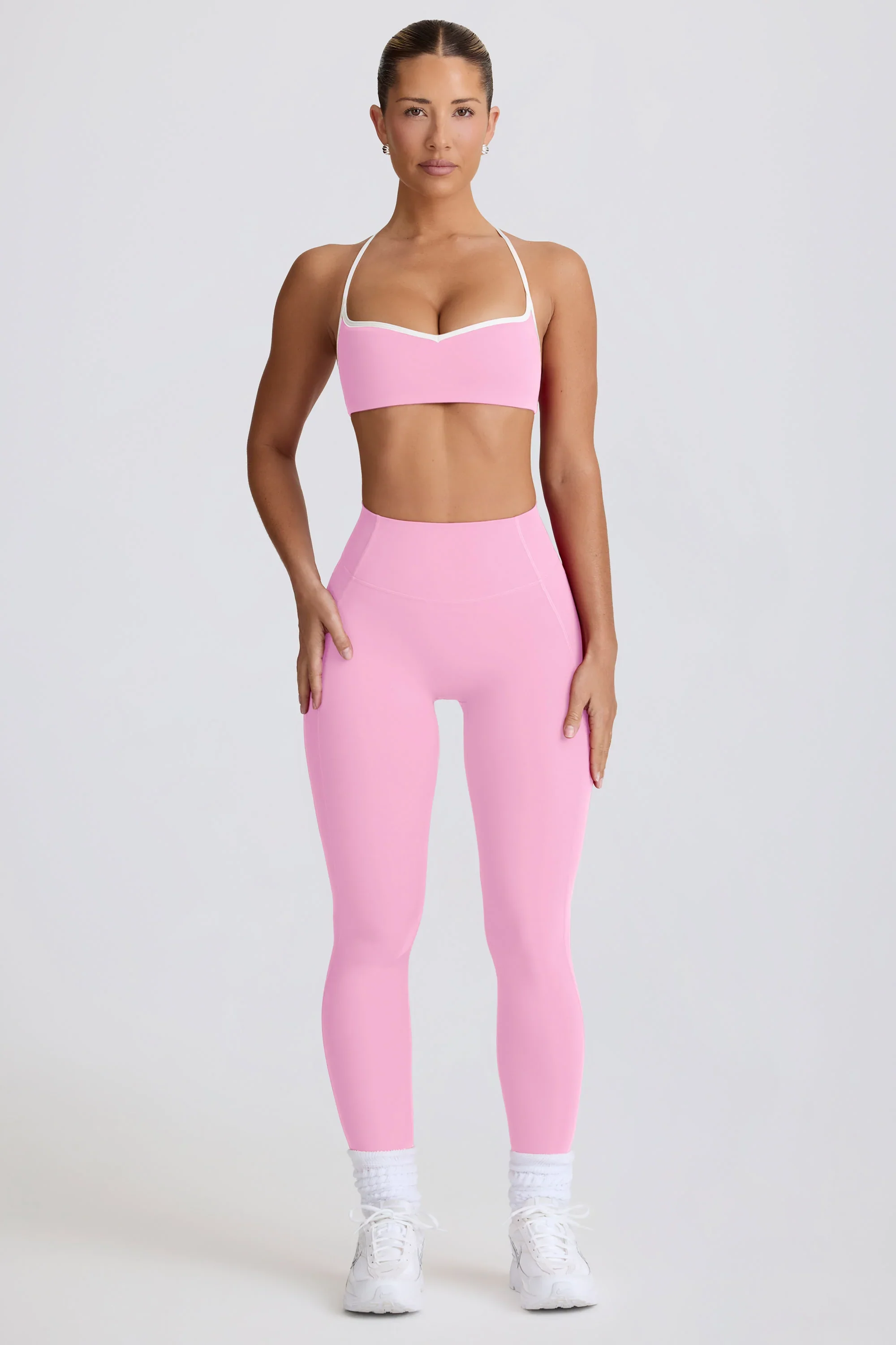 Soft Active Mid-Rise Leggings in Baby Pink