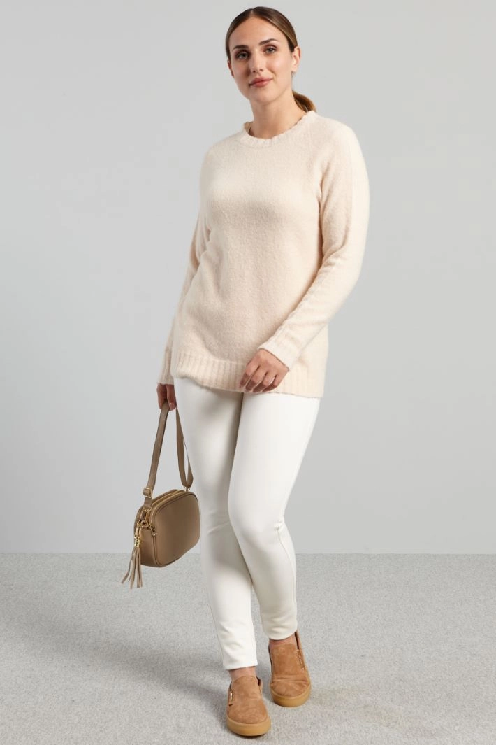 Brushed alpaca sweater - POWDER PINK