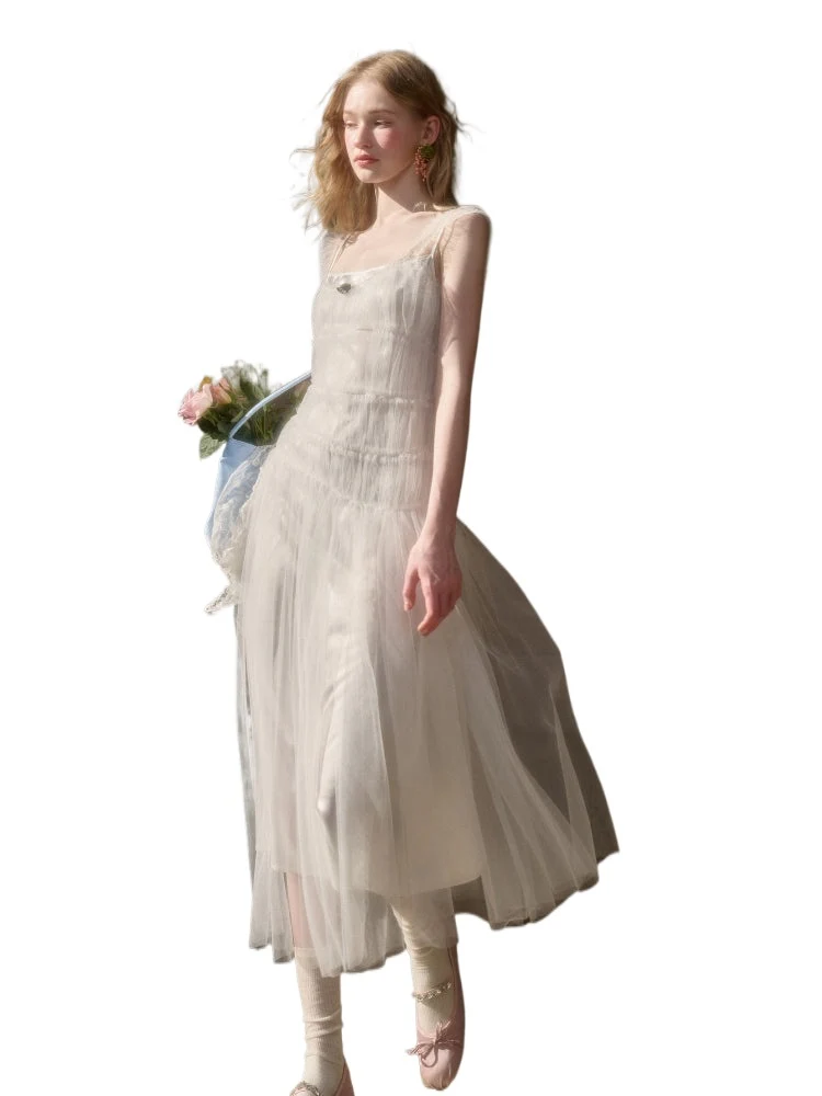 100% Soft Fluffy Tulle Long Dress