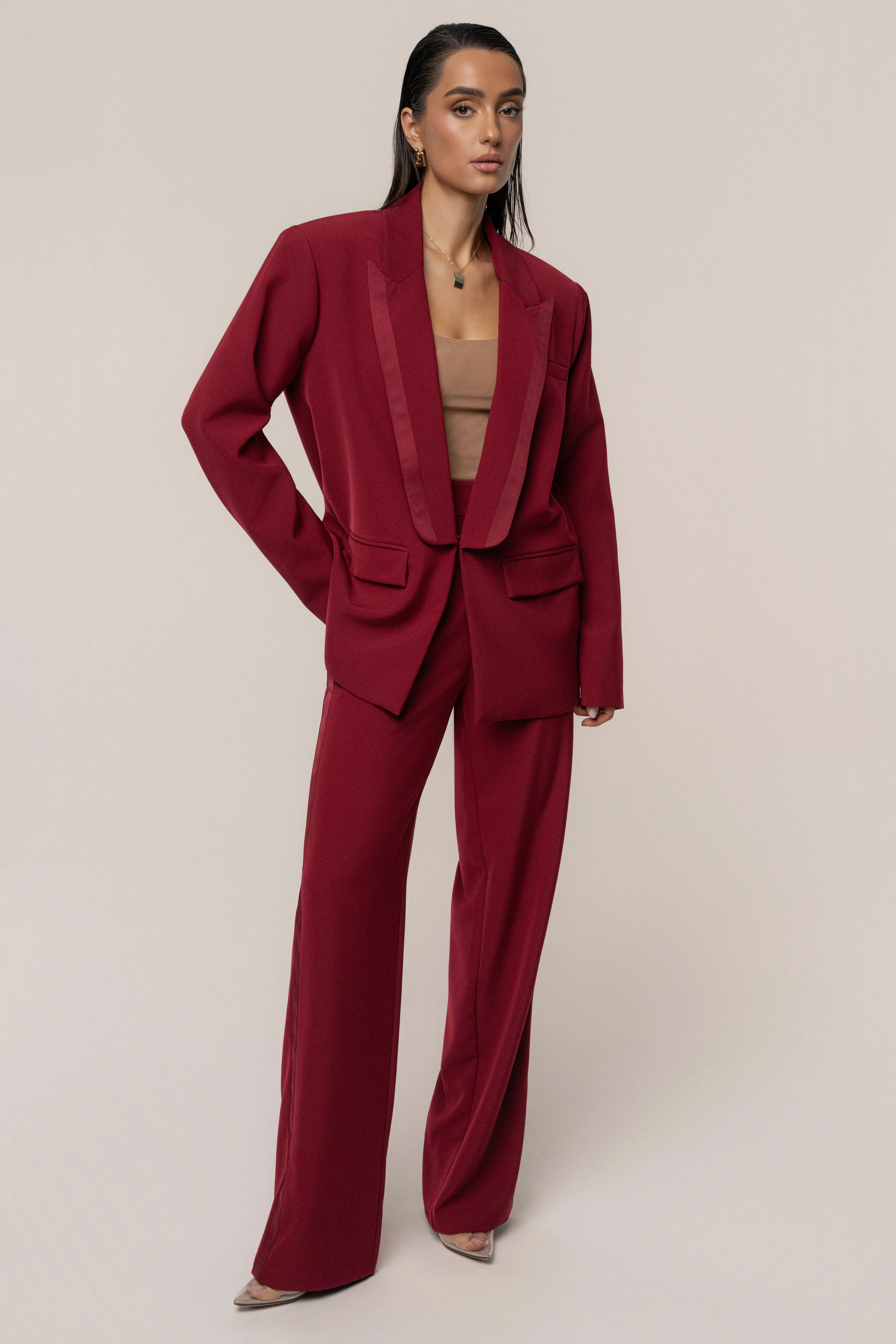 Burgundy Suite Life Woven Pant