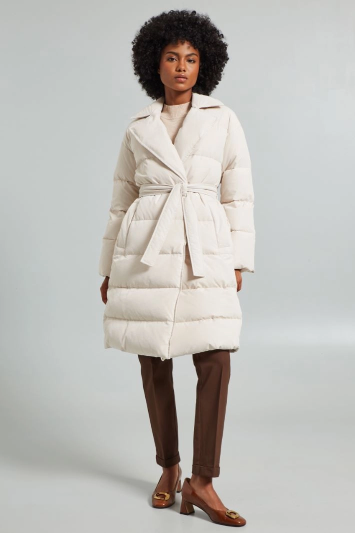 Belted down jacket - MILK