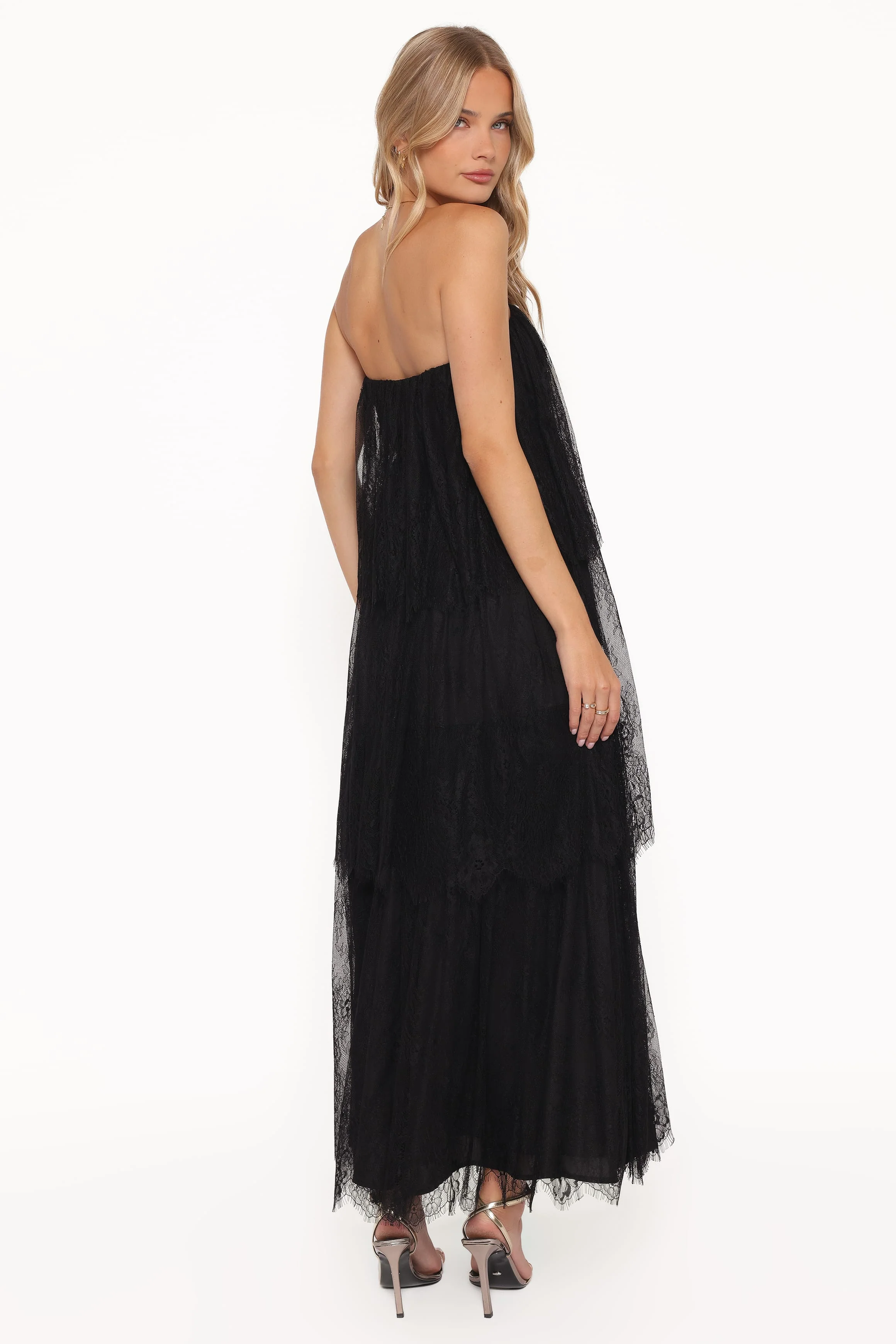 Bloom Strapless Maxi Dress - Black Lace