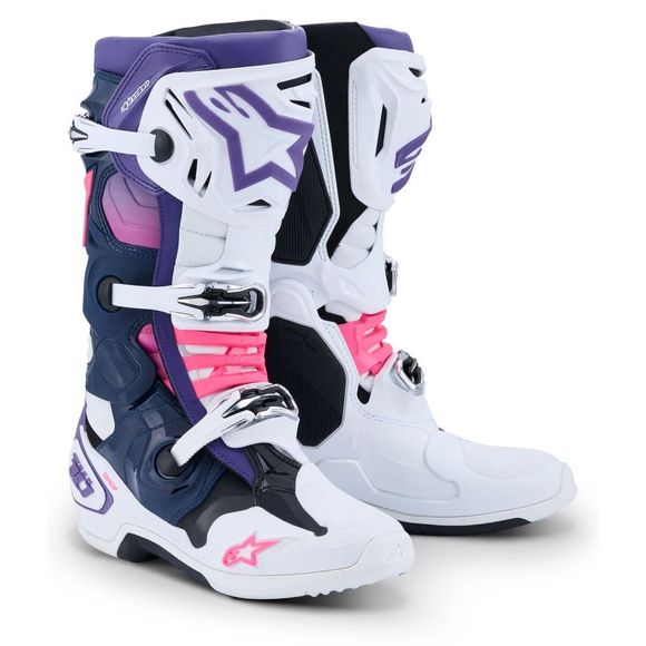 Bottes cross Alpinestars TECH 10 2025 - Blanc / VioletRef : AP3937
