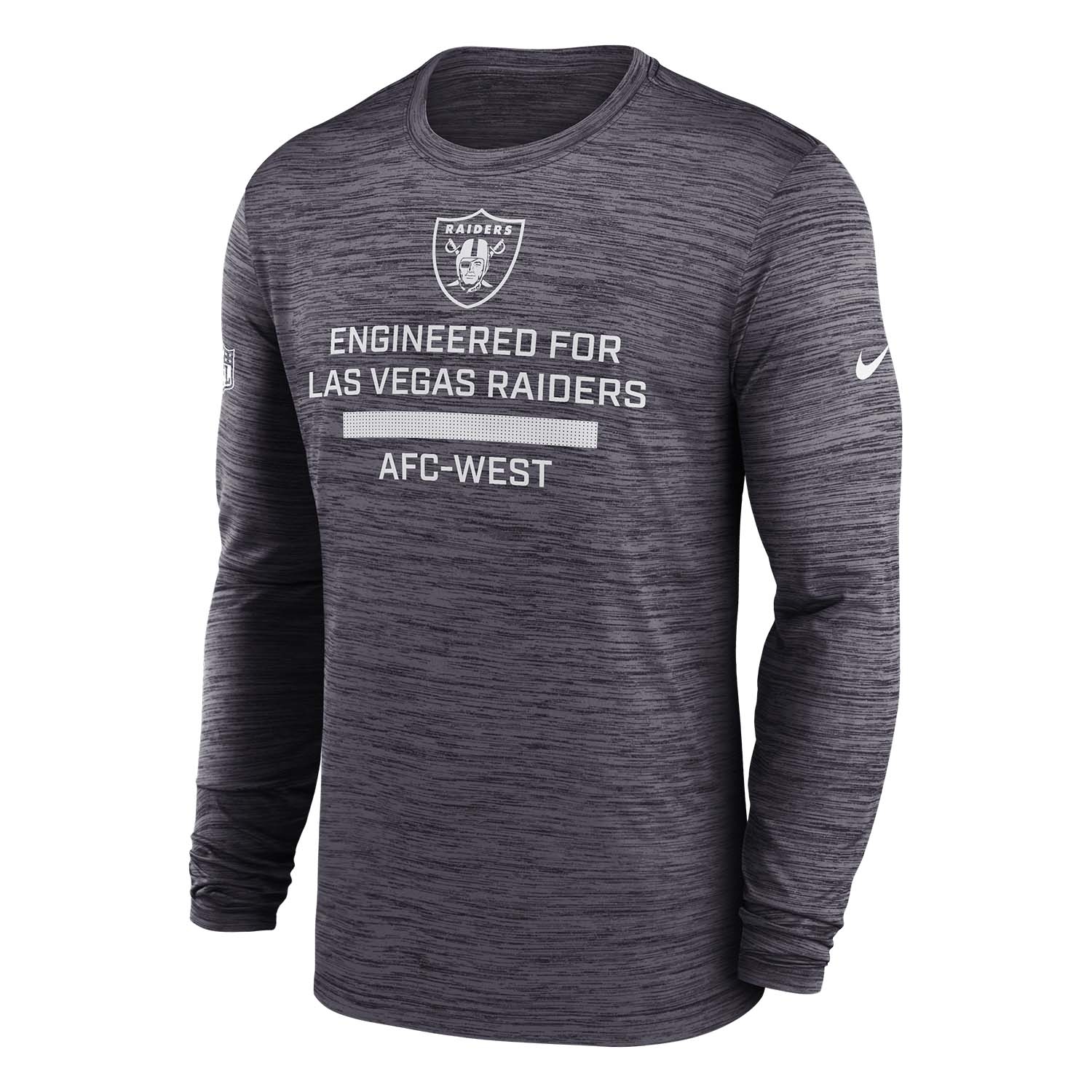 Las Vegas Raiders 2025 NFL Sideline Nike Velocity Performance Long Sleeve T-Shirt Gray