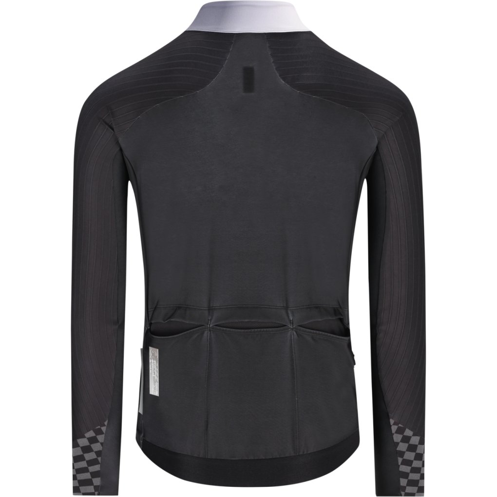 Q36.5 Gregarius Hybrid Collar Fade Long Sleeve Jersey - black