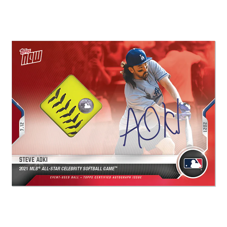 On-Card Auto Ball Relic # to 10 - Steve Aoki - 2021 MLB TOPPS NOW® Card 506D