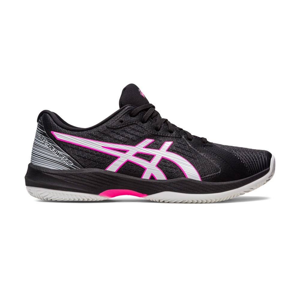 BLACK AND PINK ASICS SOLUTION SWIFT FF CLAY 1041A299 002