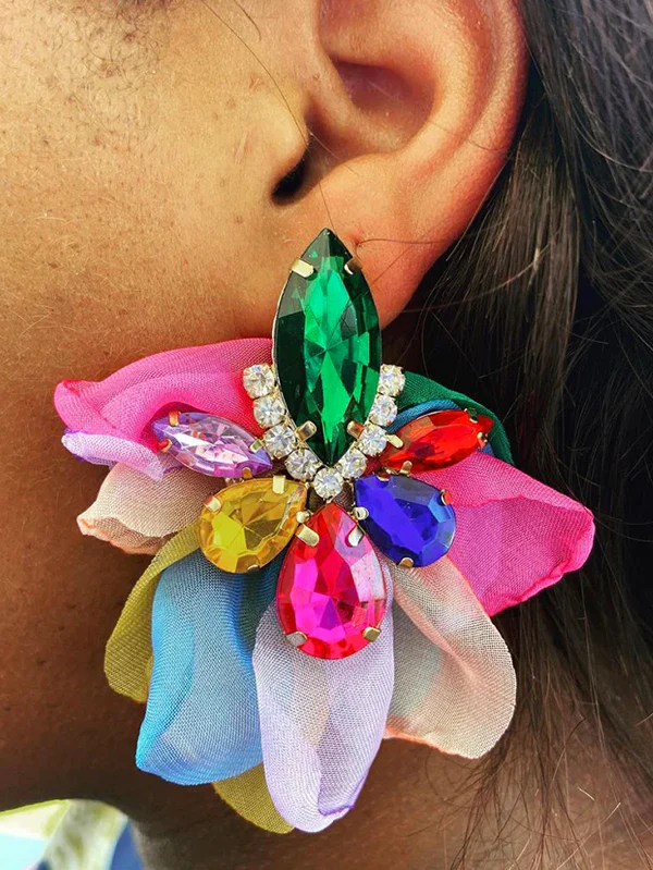 Flower Shape Drop Earrings
