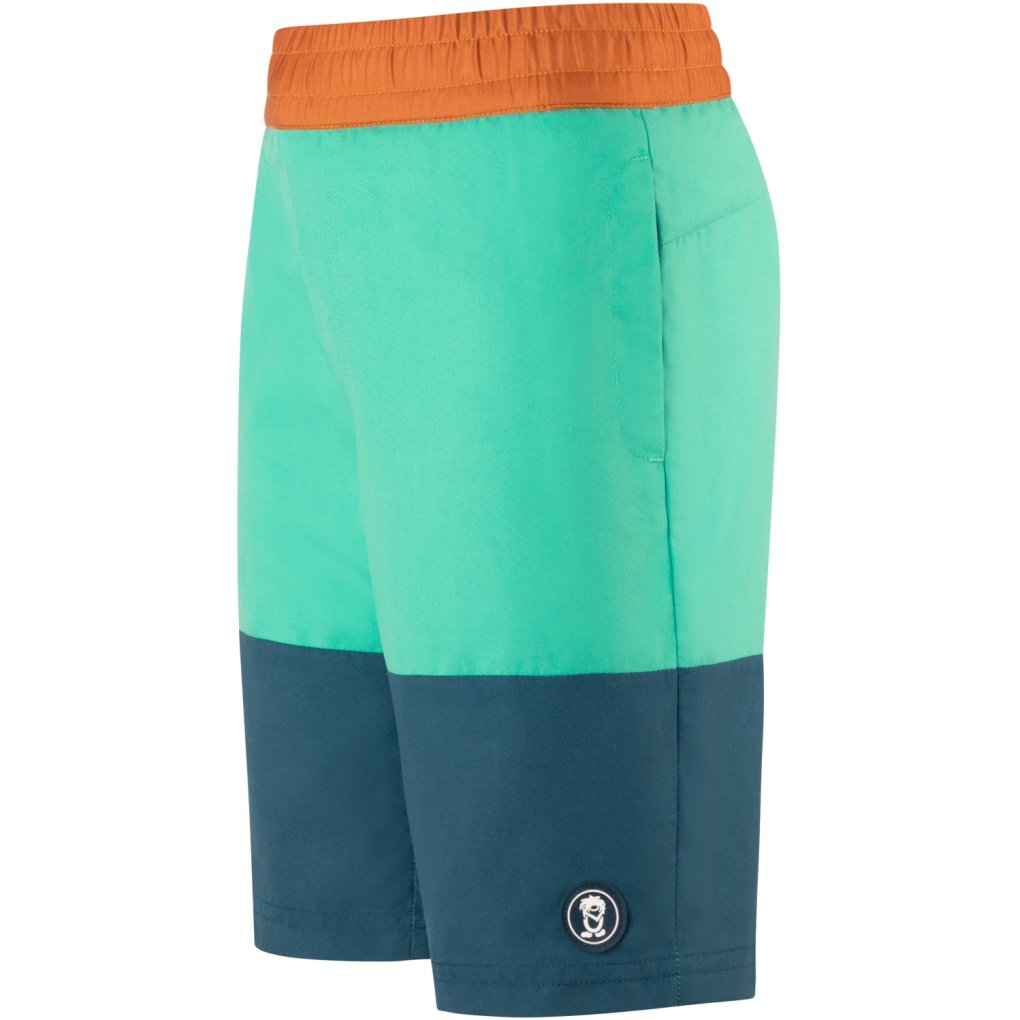 Trollkids Kroksand Shorts Kids - Aquamarine Green/Midnight Forest/Caramel