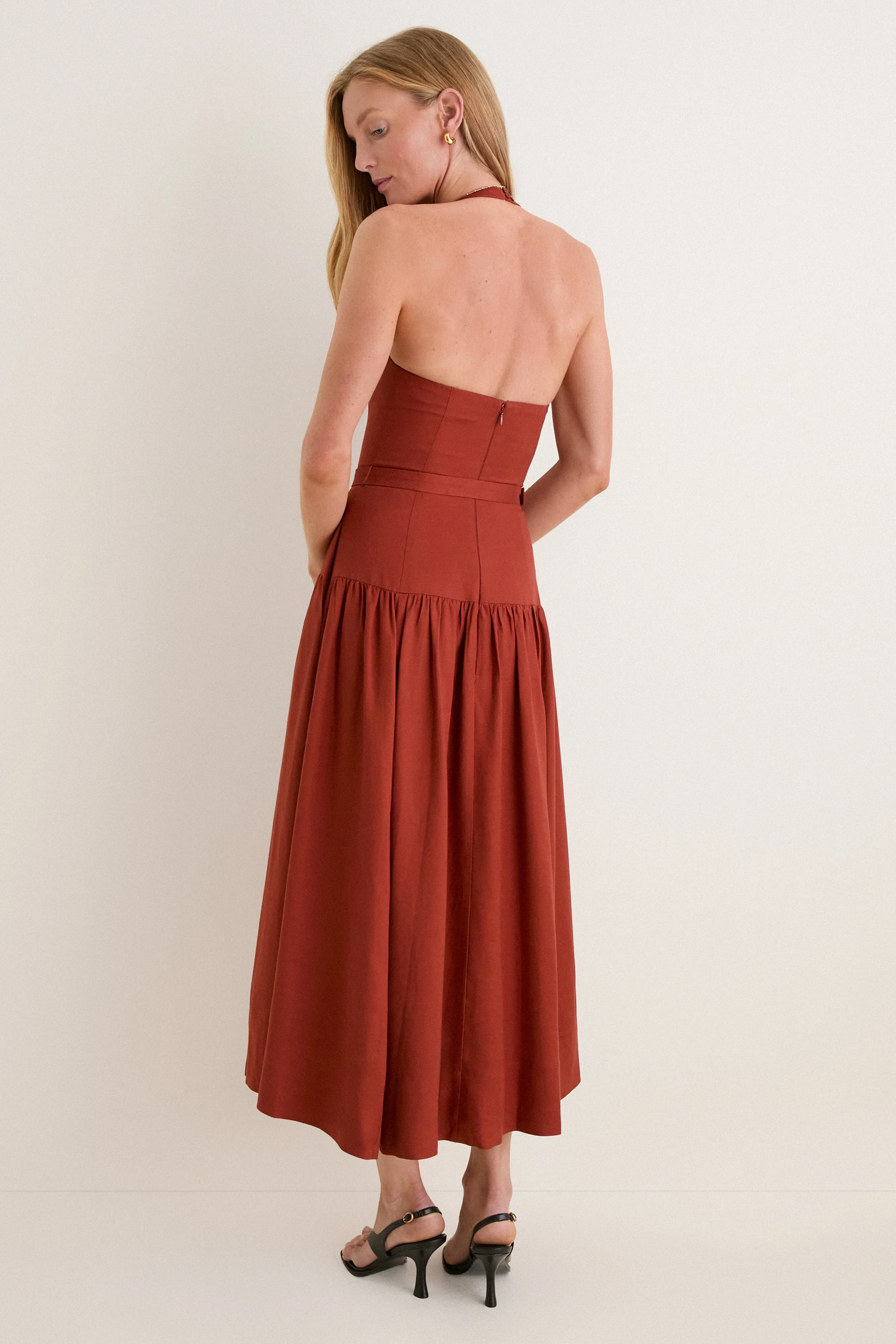 Rust Katinka Midi Dress