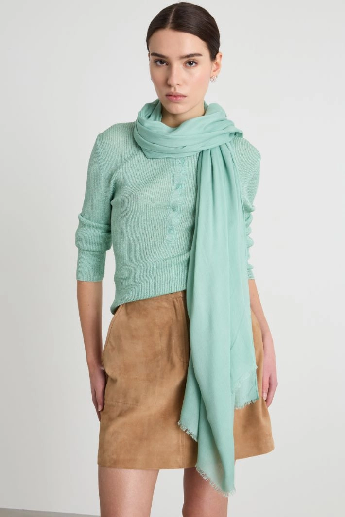 Fluid gauze stole - GREEN