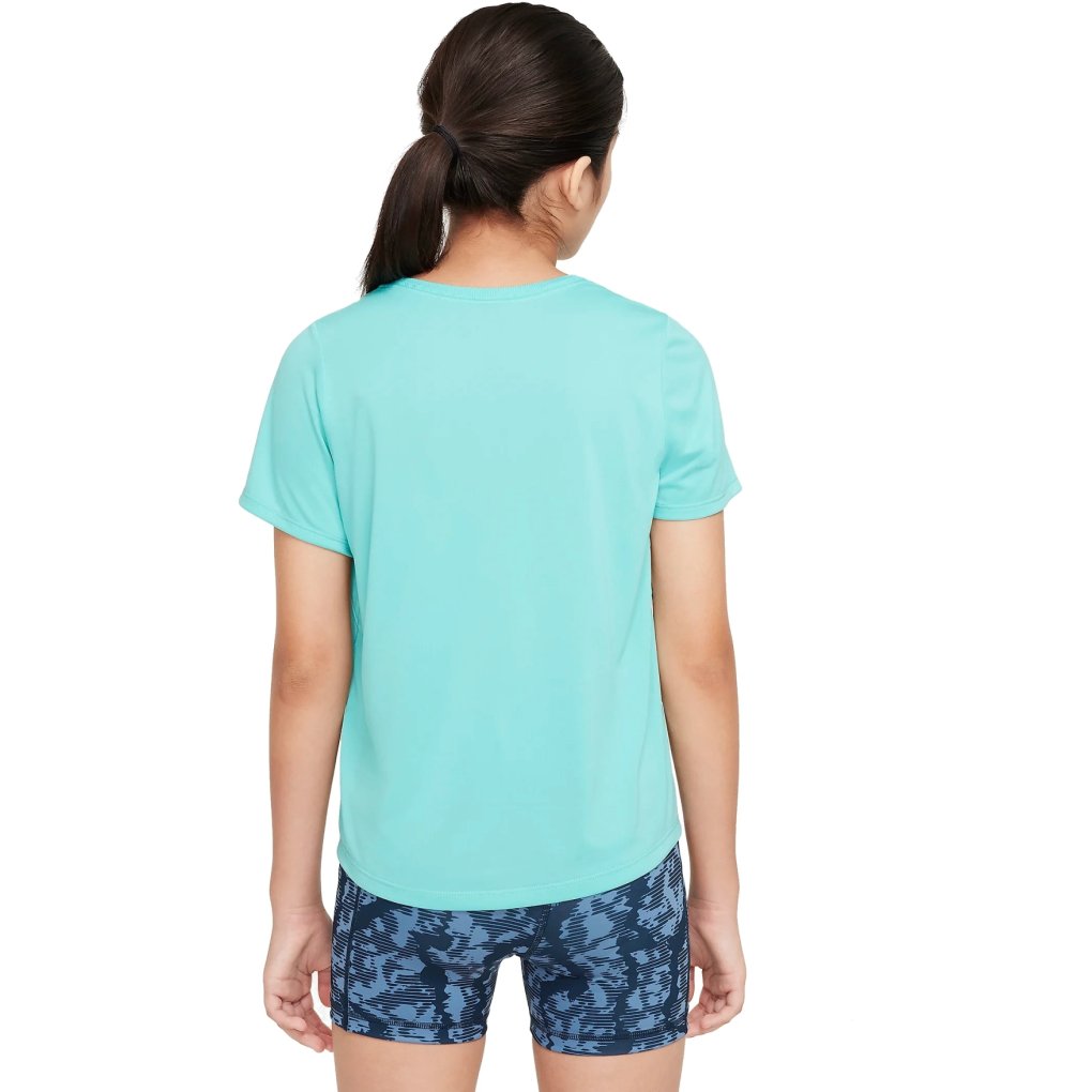 Nike One Fitted Dri-FIT Short-Sleeve Top Kids - green frost/white FZ5600-300