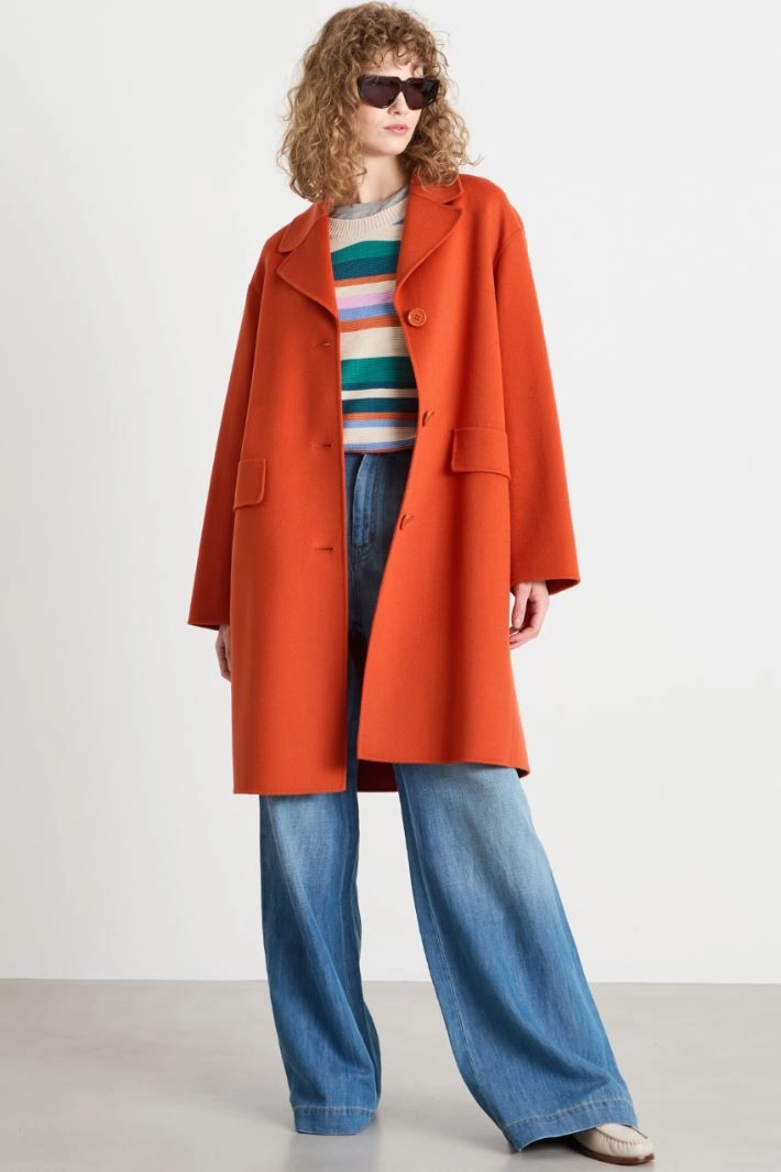 Cocoon coat - ORANGE
