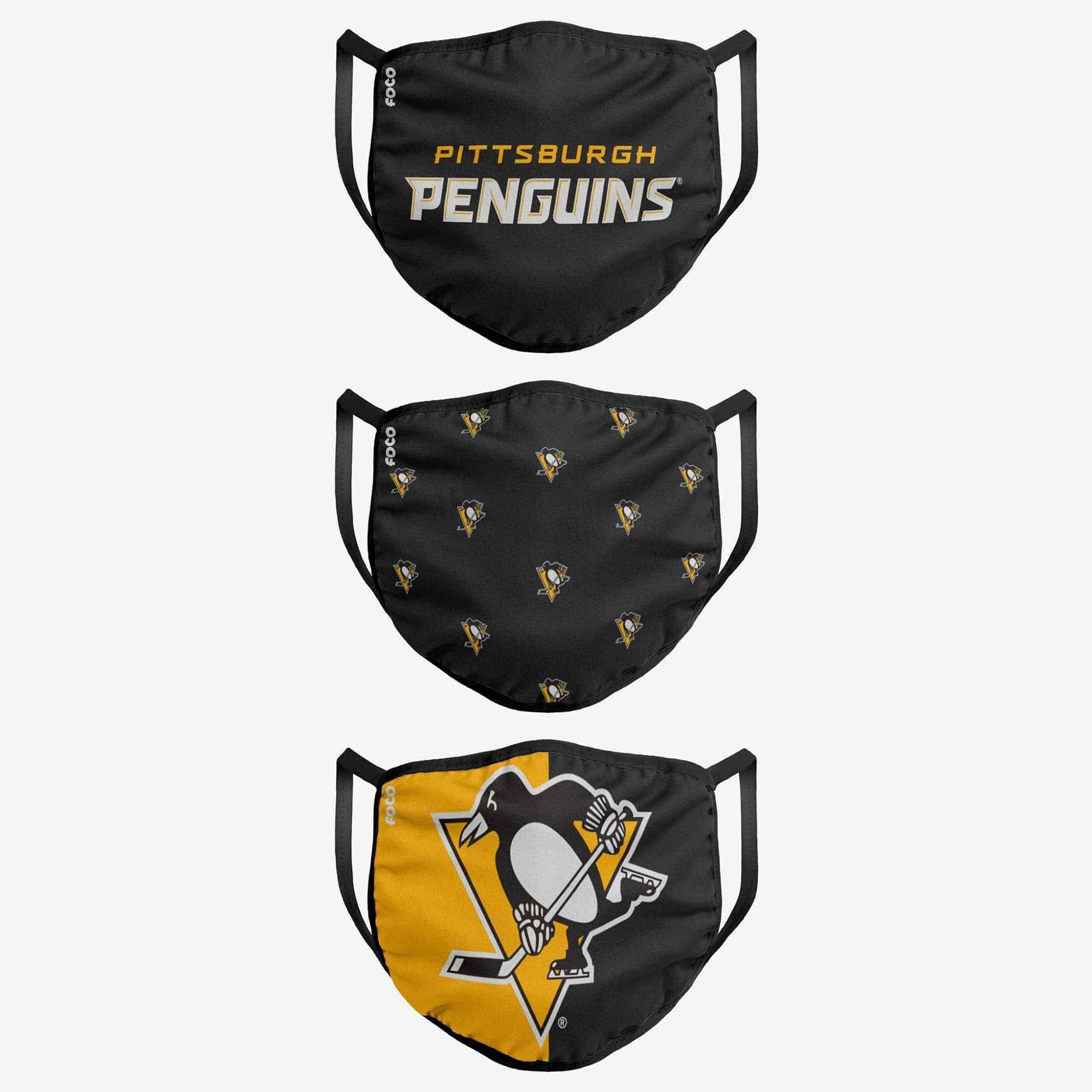 Pittsburgh Penguins Face Covering NHL Face Mask (3-Pack)