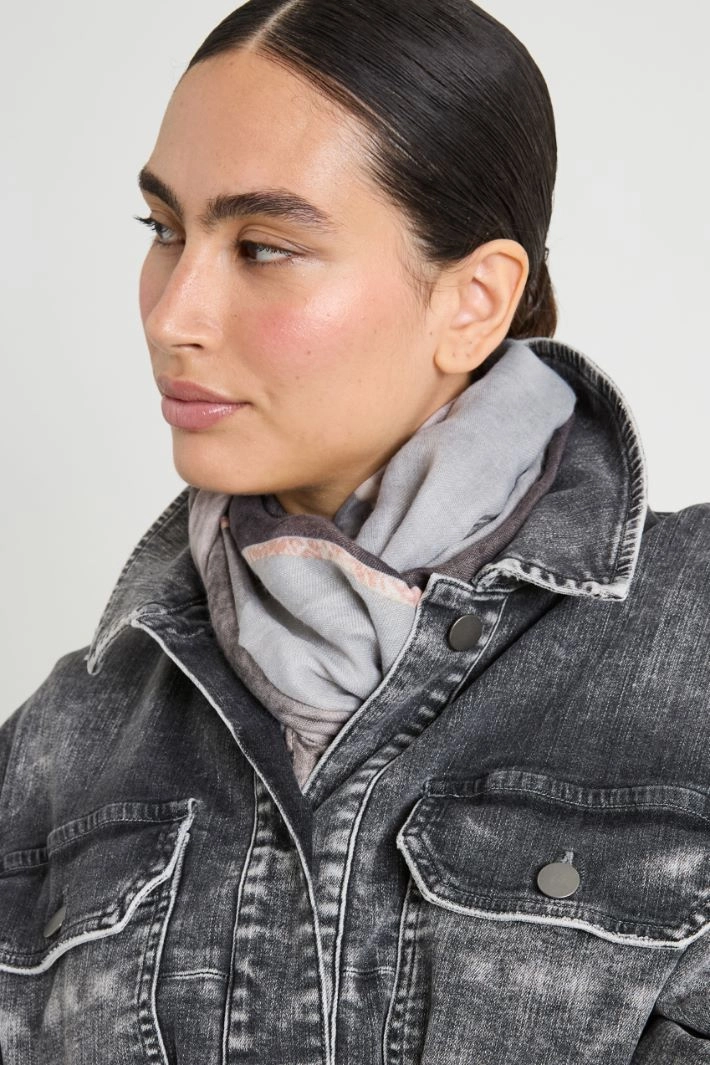 Patterned stole - BLACK