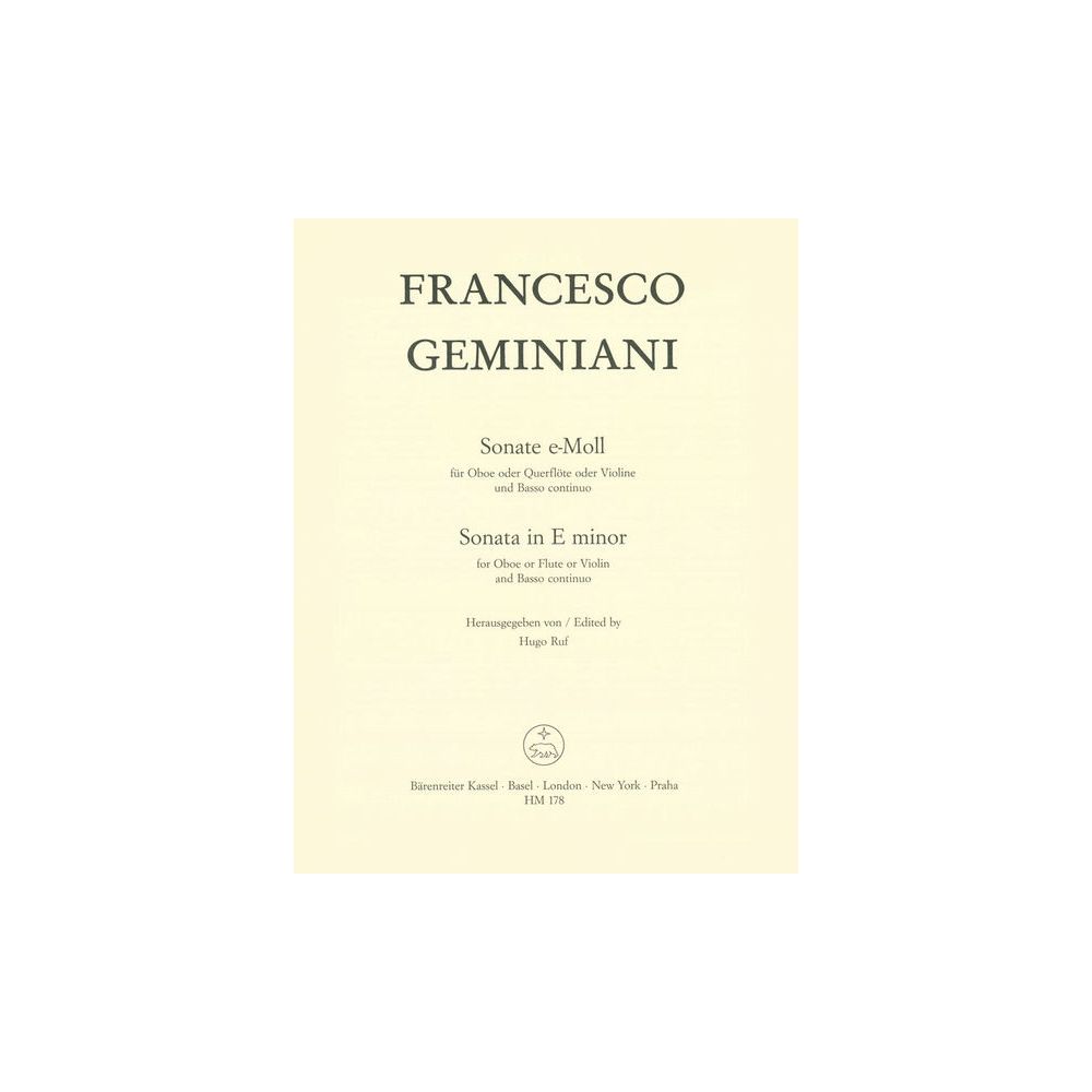 Bärenreiter Geminiani Sonate e