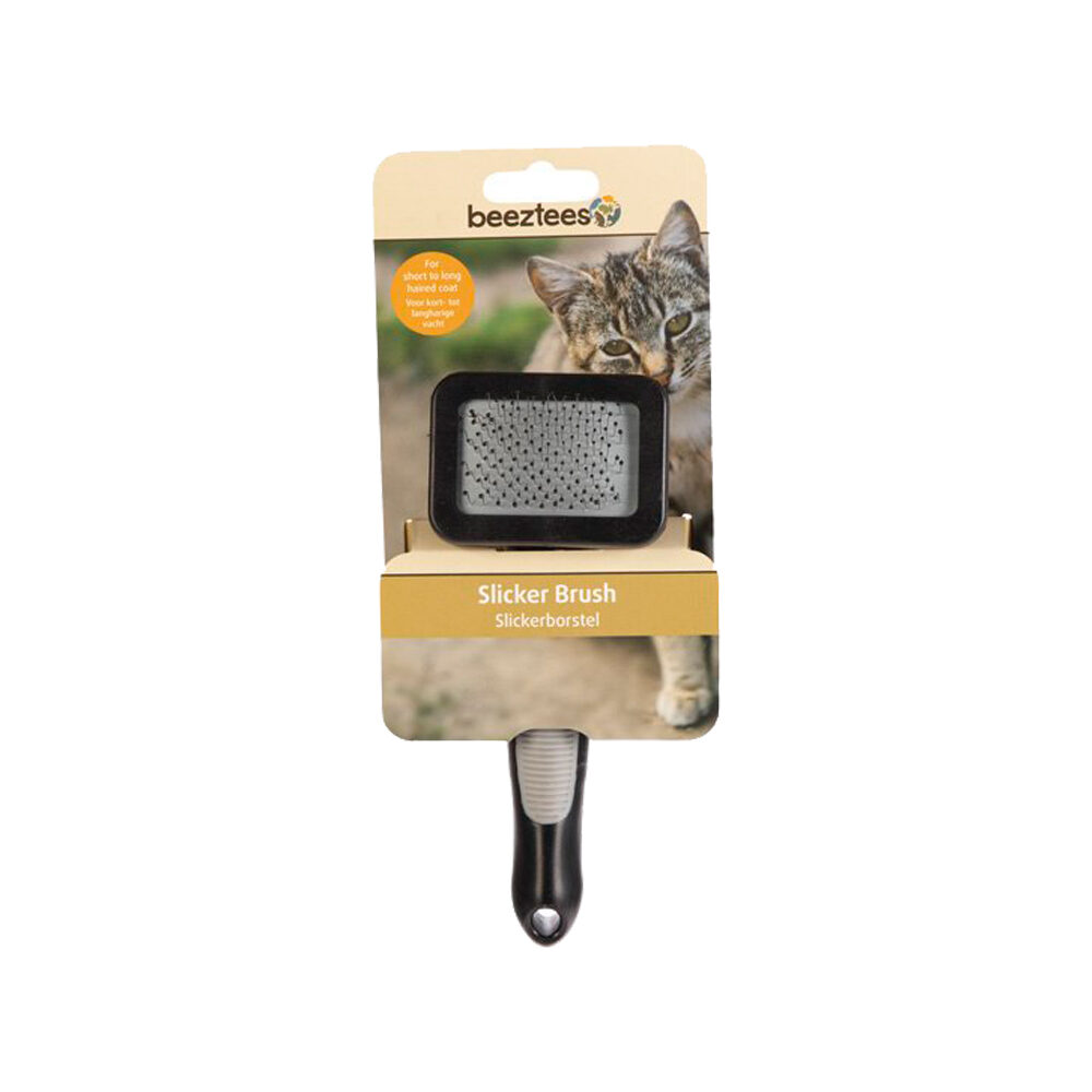 Beeztees Slicker Brush - Cat - Black/Grey