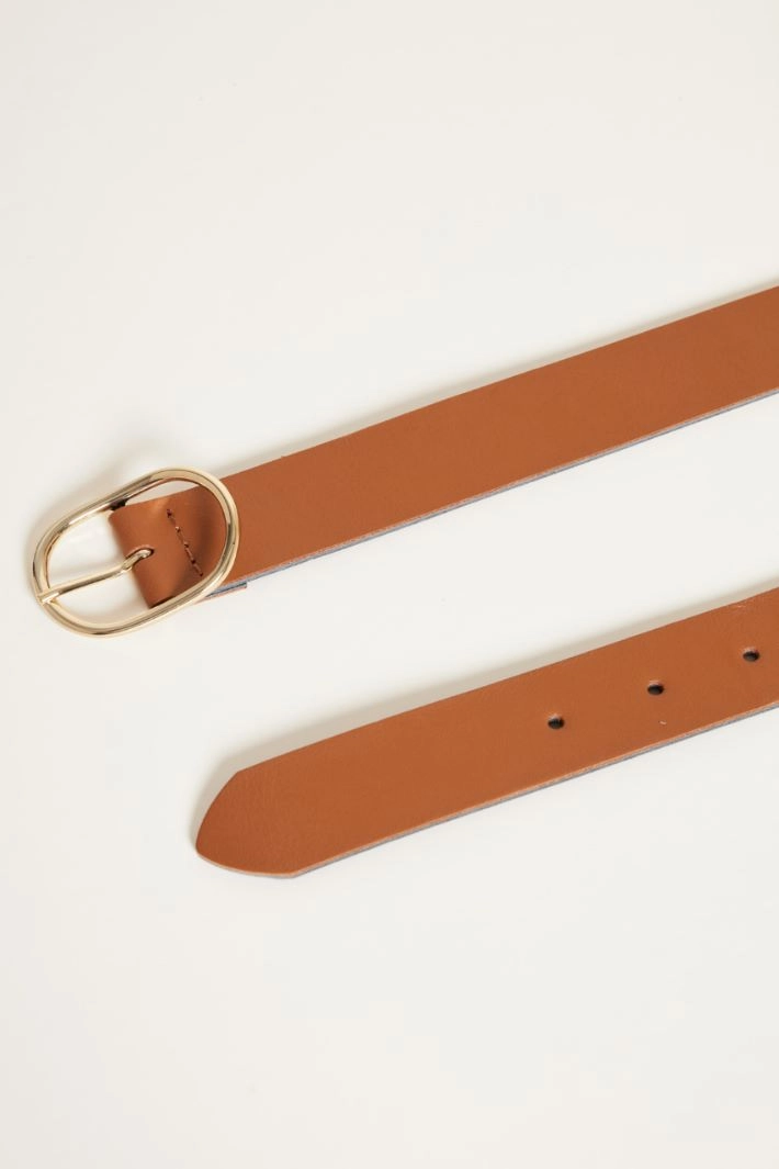 Leather belt - BROWN