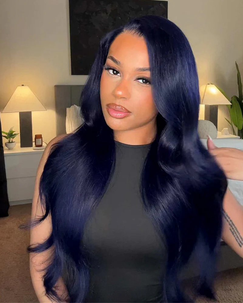 Ophirawig 13x6 Three-Go? Midnight Blue Glueless Loose Body Wave With Drawstring 100% Human Hair Wig