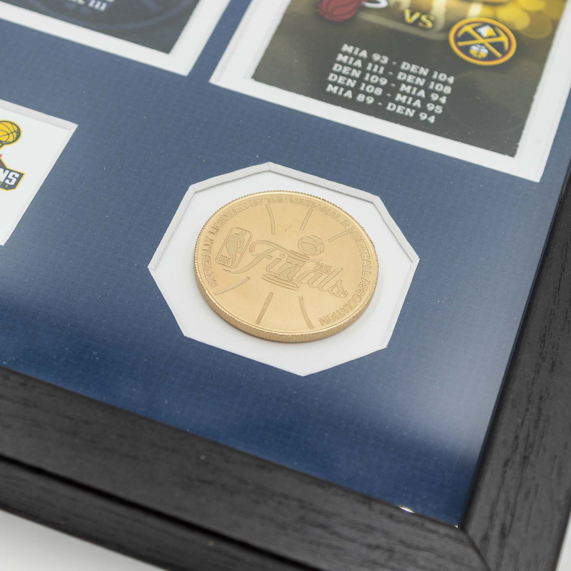 Denver Nuggets Road to the NBA Finals Tickets Bronze Coins Framed Photo