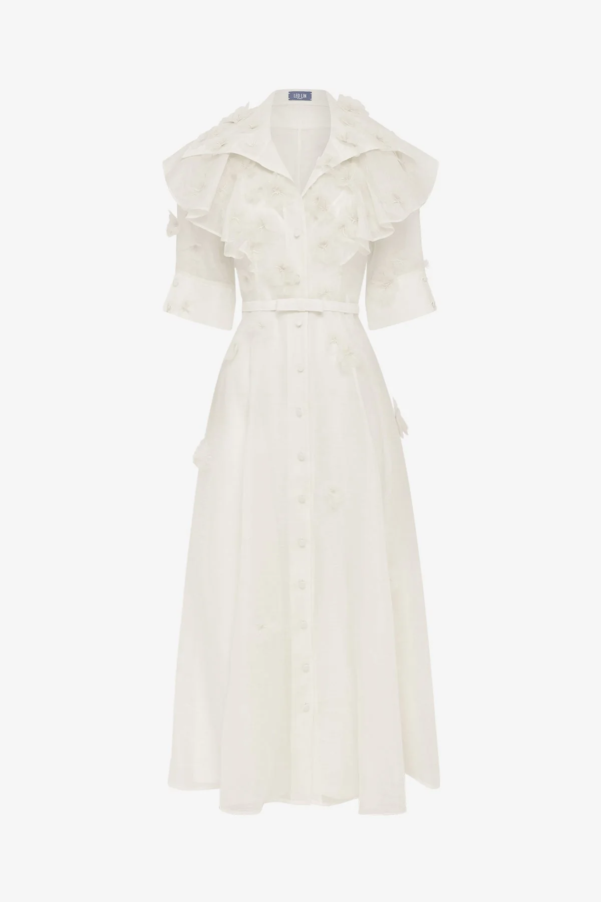 Anya Petal Midi Dress - Snow