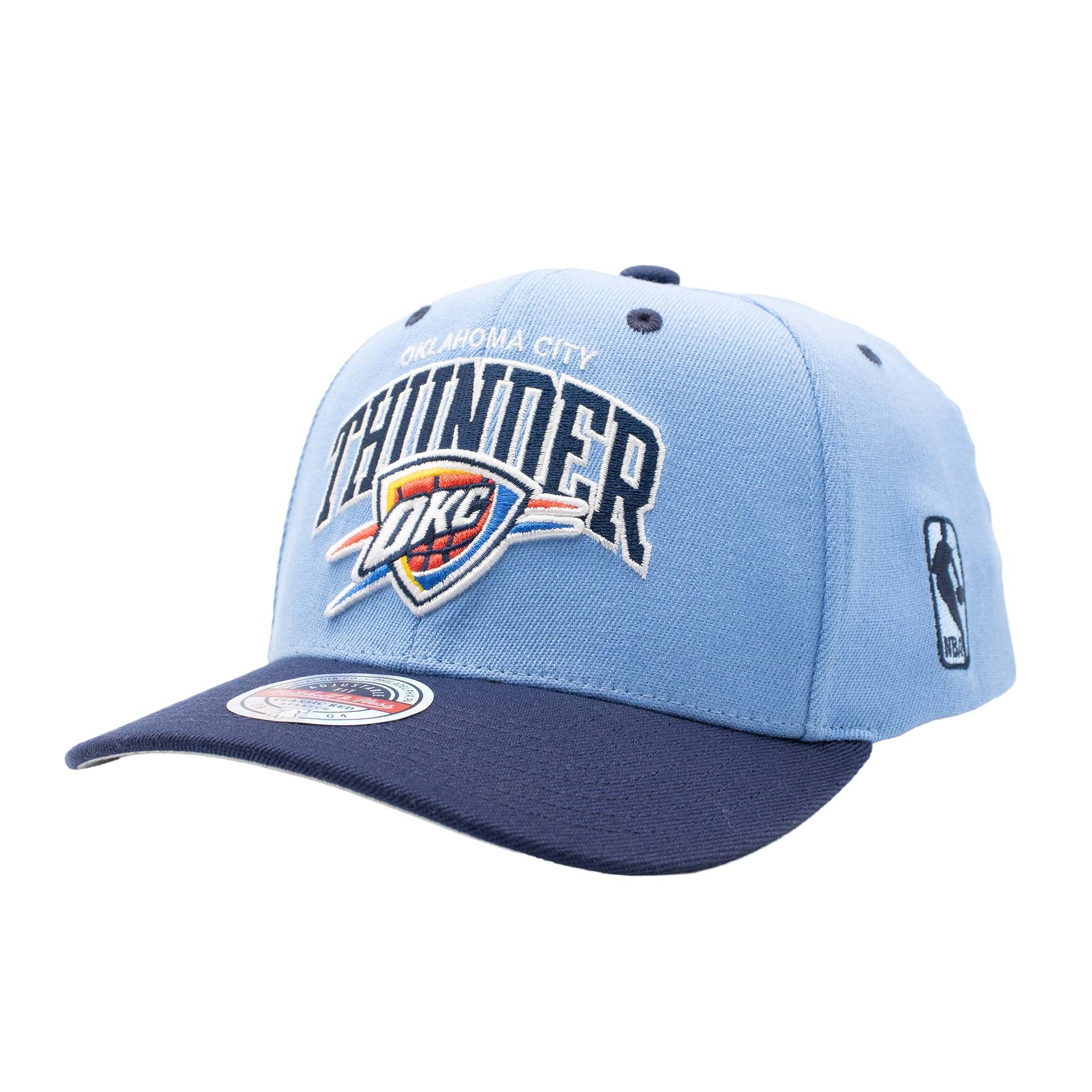Oklahoma City Thunder Team Arch Classic Red Stretch-Snap NBA Cap Blue
